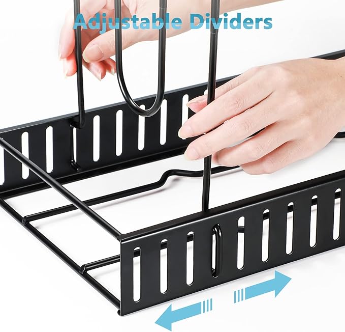 ORDORA 8 Tier Pot and Pan Organizer Rack for Cabinet With 3 DIY Methods, Adjustable Organizer for Pots, Pans and Lids
