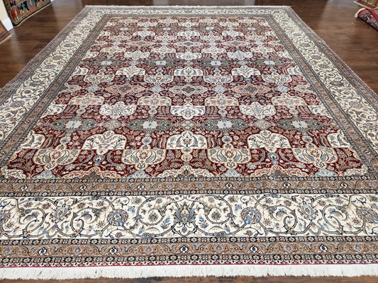Persian Nain Rug 11x15 – Wool on Silk, Hand-Knotted, Signed Masterpiece-0