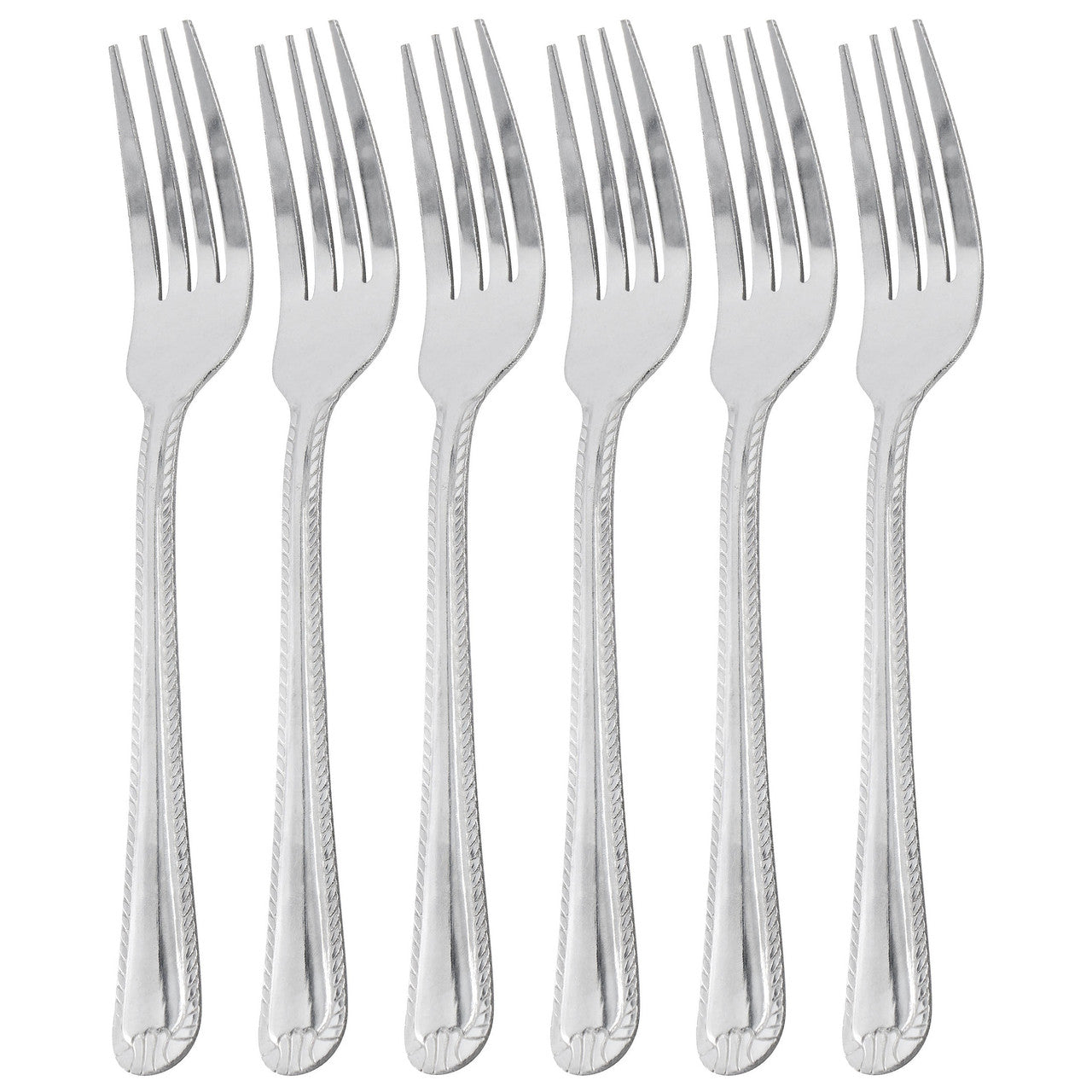 Gibson Home Tustin 6 Piece Stainless Steel Dinner Fork Flatware Set in Silver