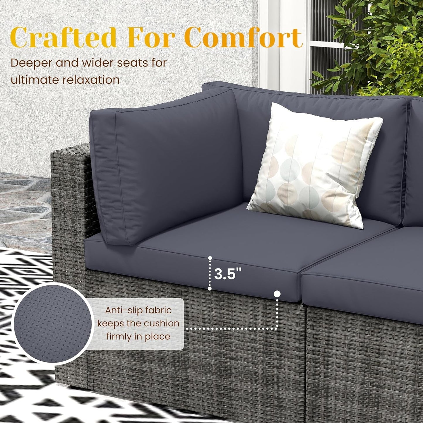 Seven Piece Outdoor Patio Furniture Set with Cushions
