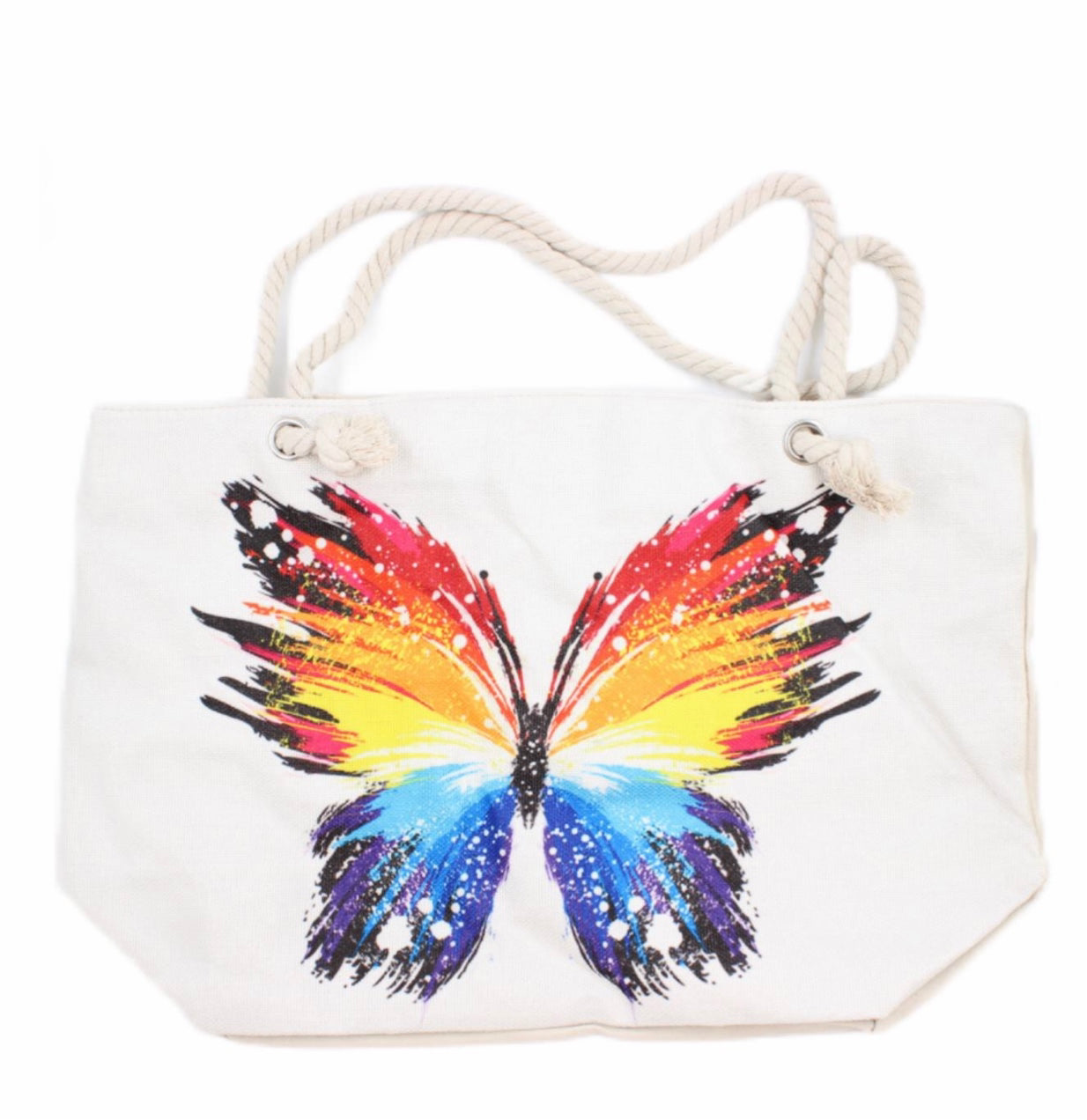 Vivid Colors Butterfly Canvas Tote
