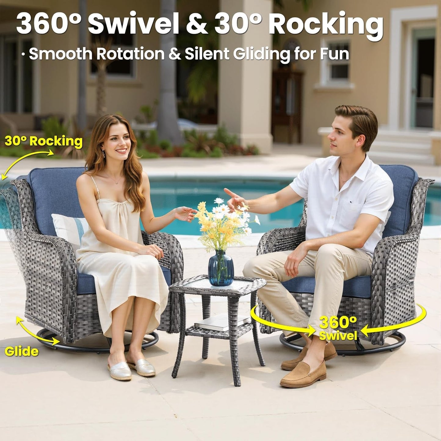 Seven Piece Outdoor Patio Furniture Set with Fire Pit