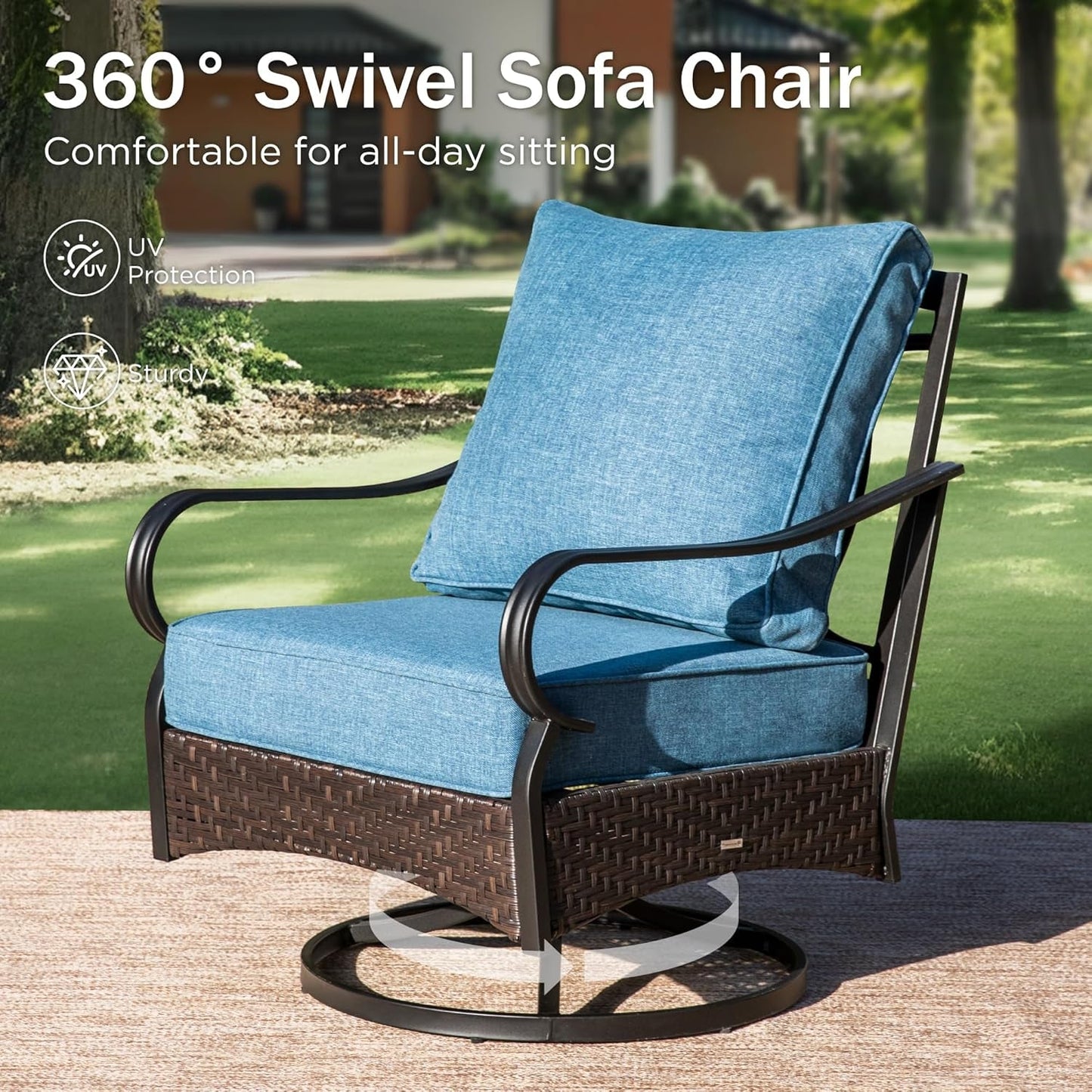 Stylish Outdoor Patio Furniture Set with Thick Cushions