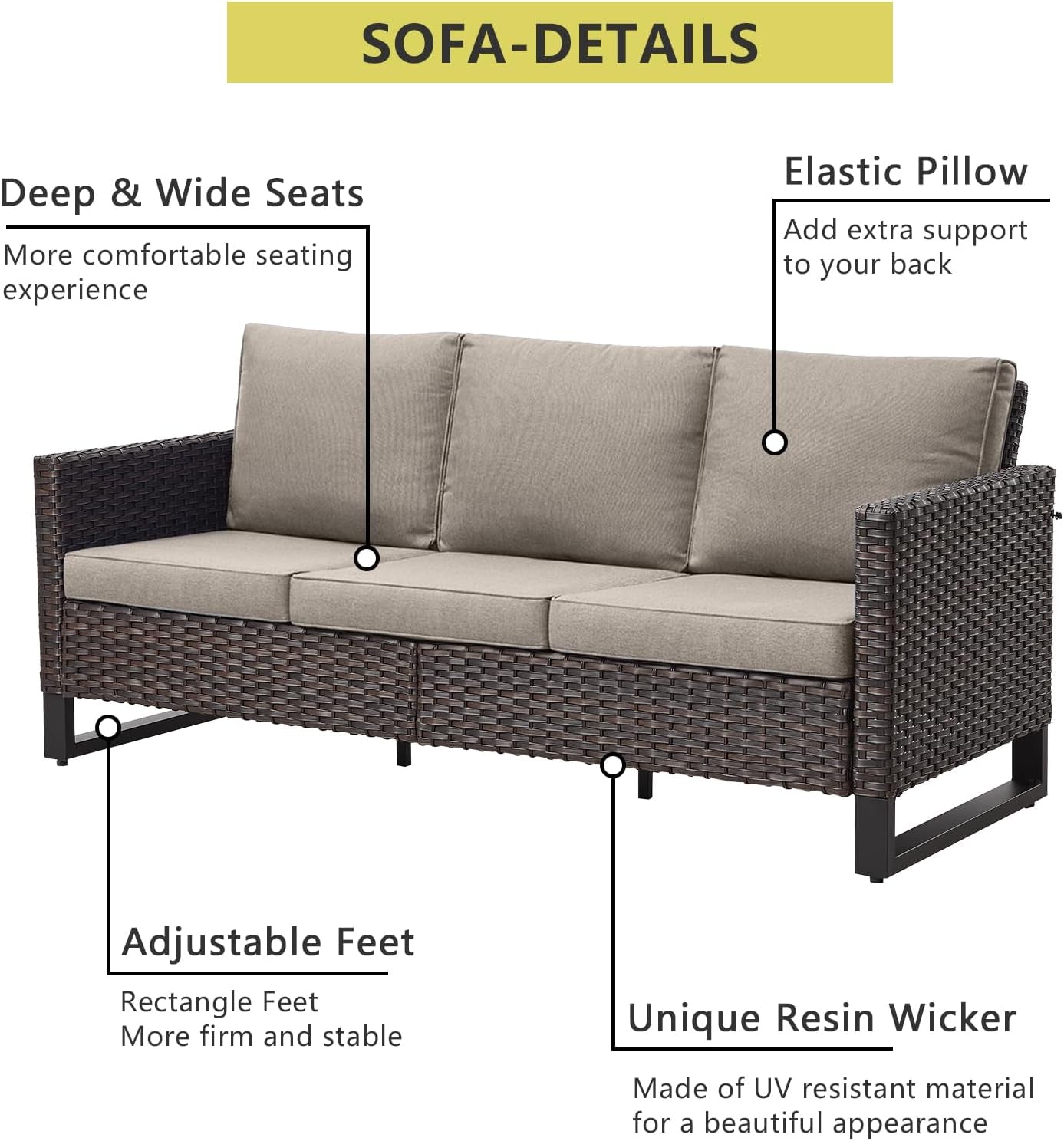 Seven Piece Outdoor Wicker Patio Furniture Set With Swivel Rockers