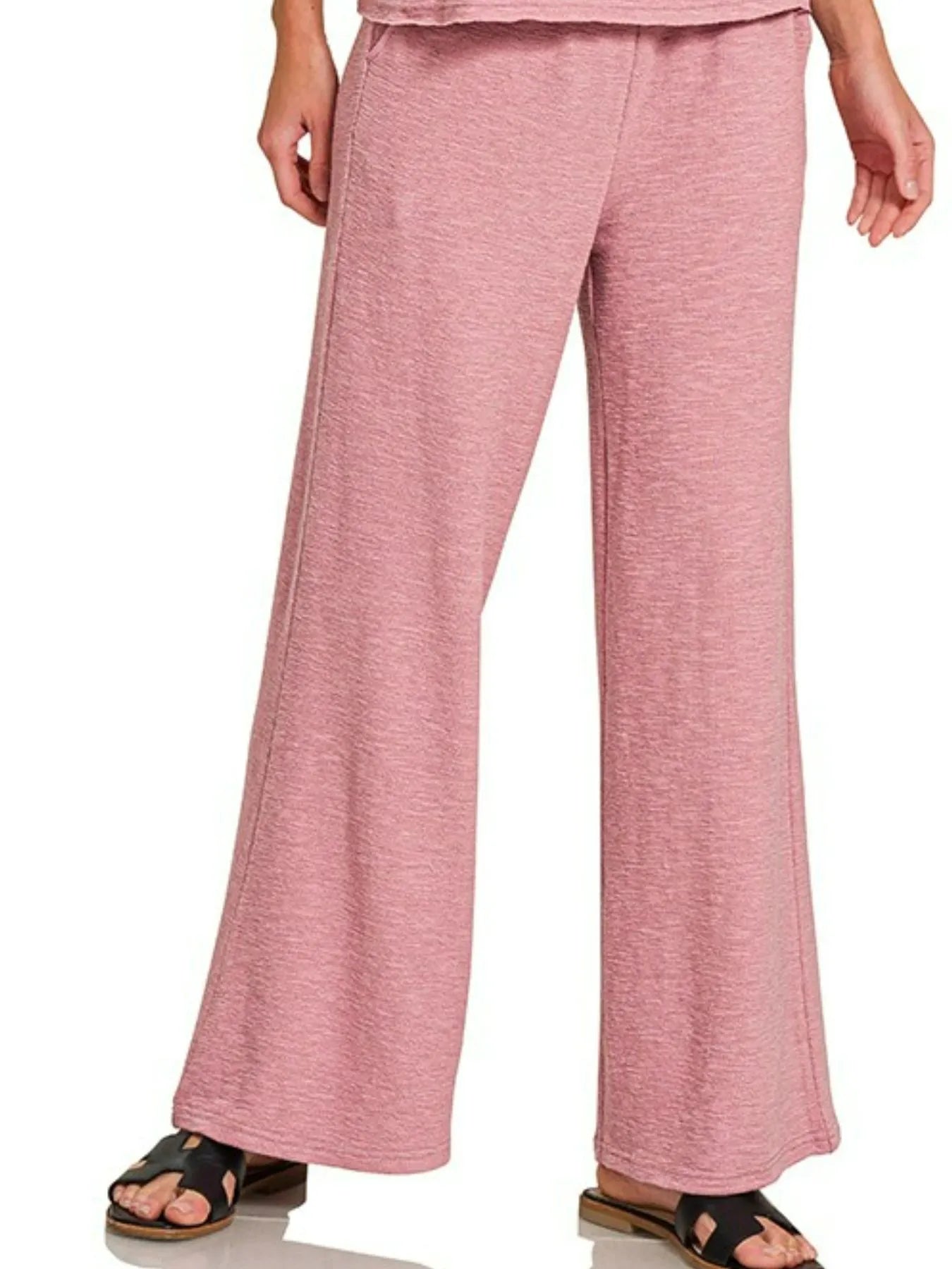 Zenana Cotton Slub Tank and Pants Set-2