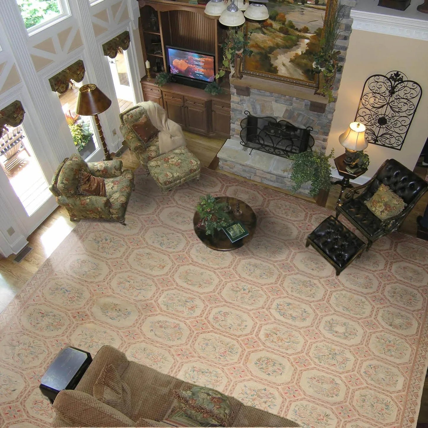 12'5"x21'11" Palace Beige Hand Knotted Flat Weave 100% Wool French Aubusson Traditional Oriental Area Rug-0