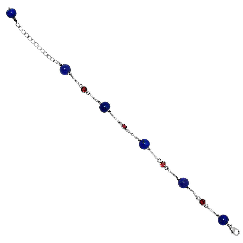 Natural Lapis Lazuli 925 Silver Adjustable Bracelet Jewelry B-1048 AGB1002