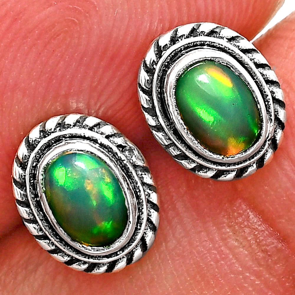 Natural Gemstones Oval Shape 925 Sterling Silver Earrings Jewelry E-1245 AGE1016-13