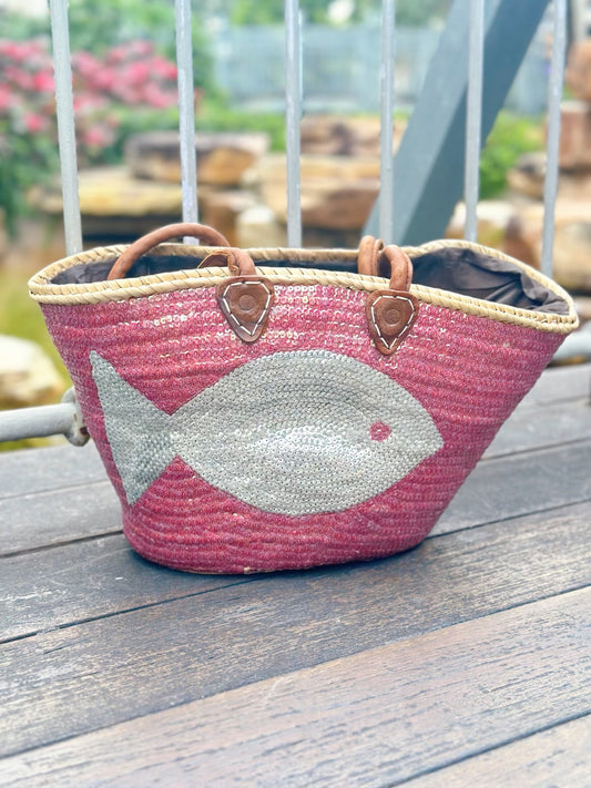 Sequin Plum Silver Moroccan Beach Tote