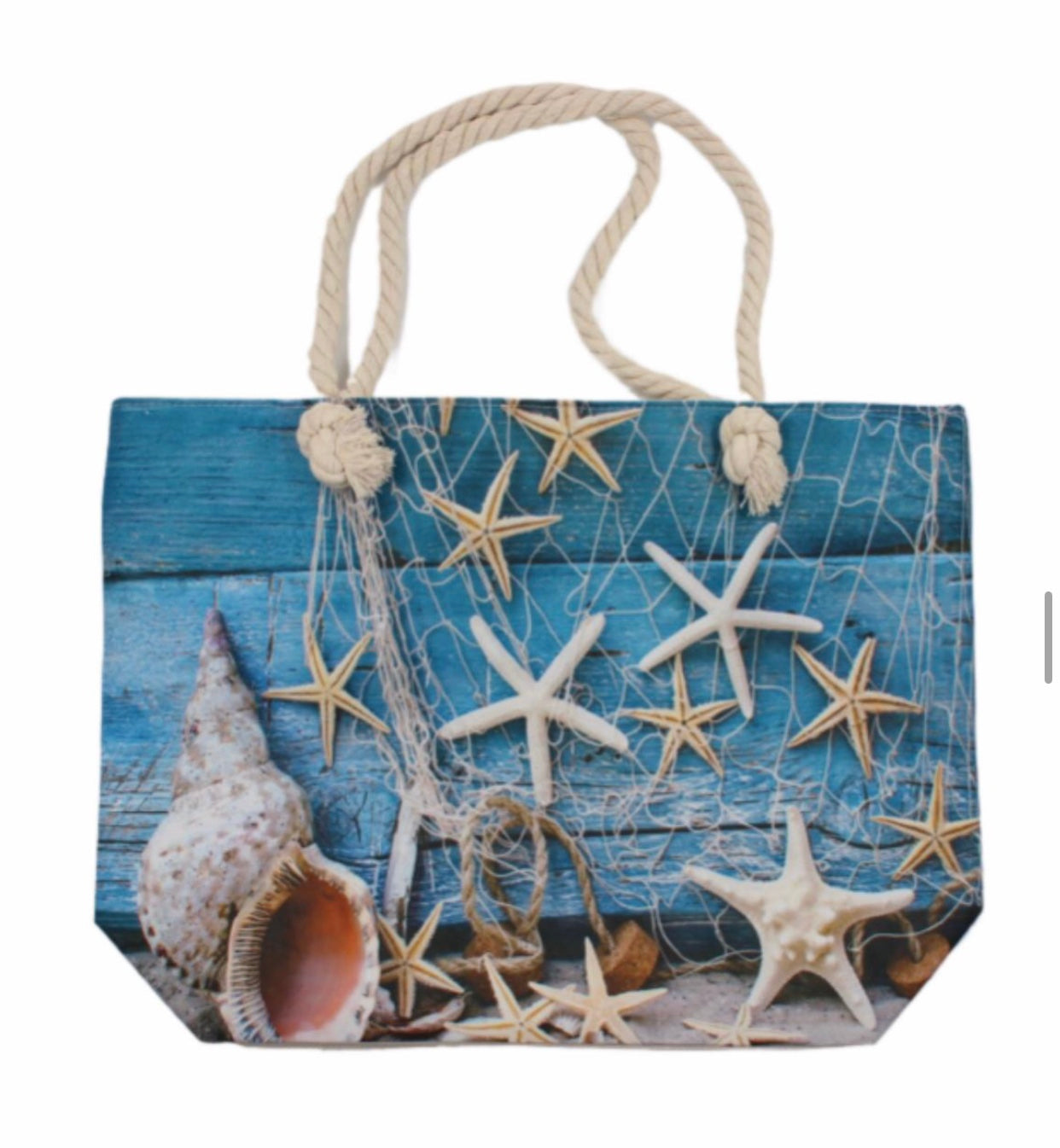 Starfish Blue Canvas Tote Bag