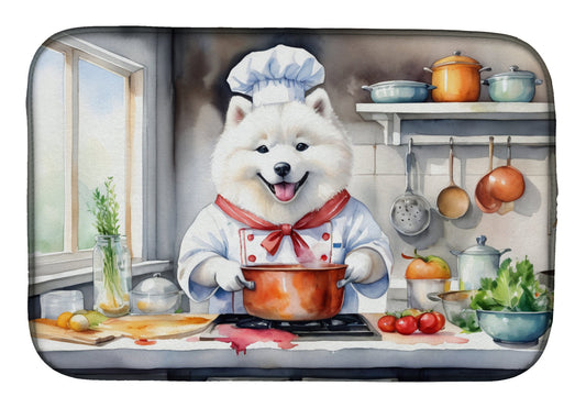 Samoyed The Chef Dish Drying Mat