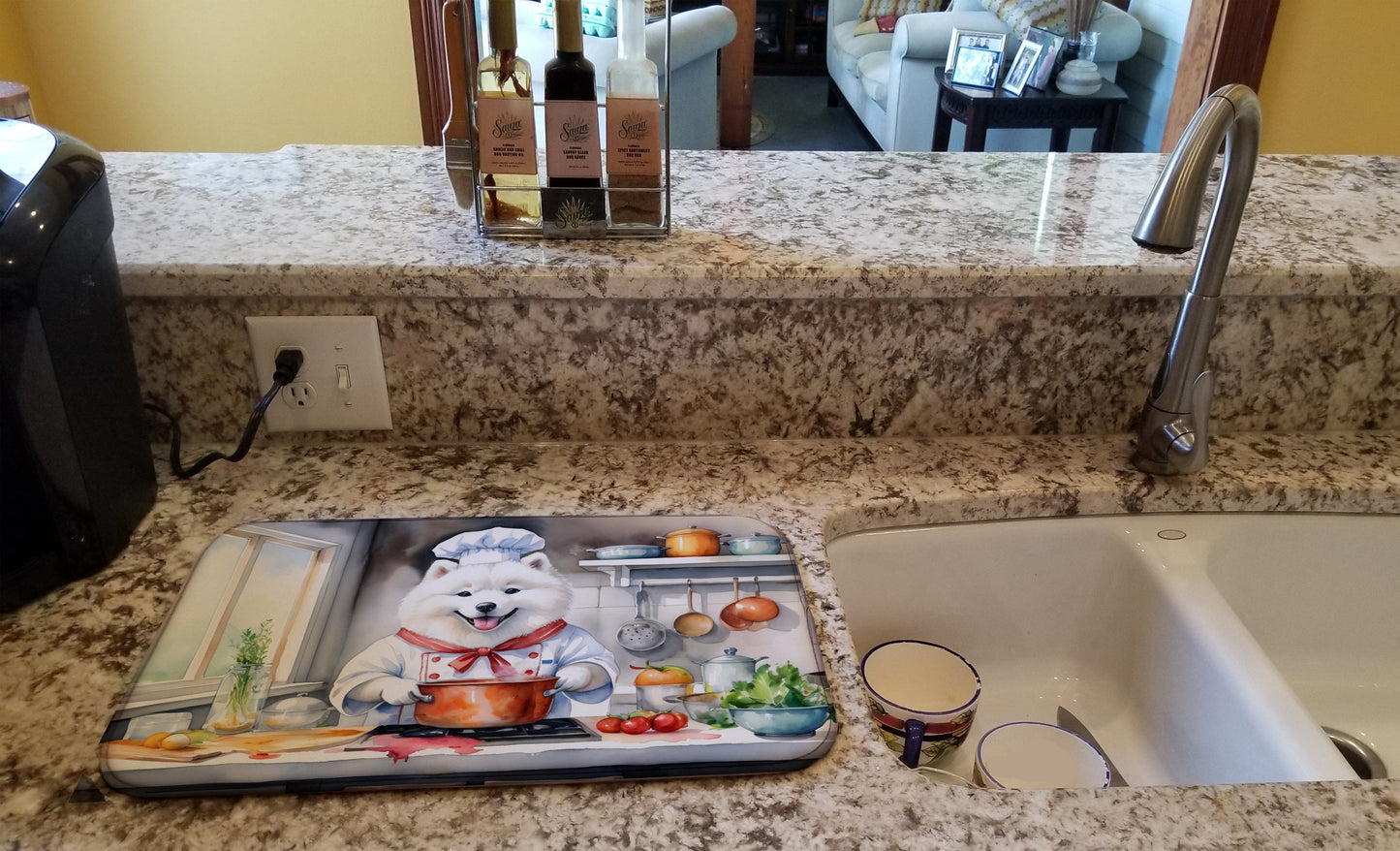 Samoyed The Chef Dish Drying Mat