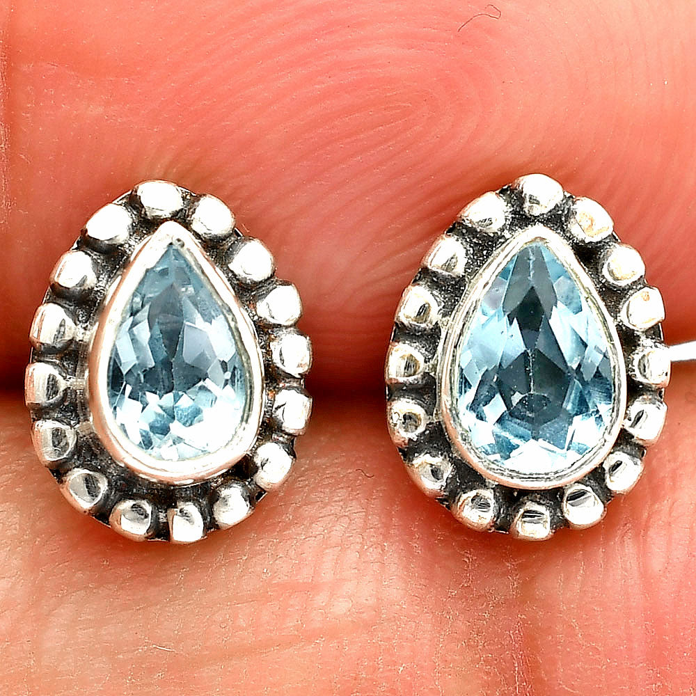 Natural Gemstones Pear Shape 925 Sterling Silver Earrings Jewelry DGE1064 E-1121