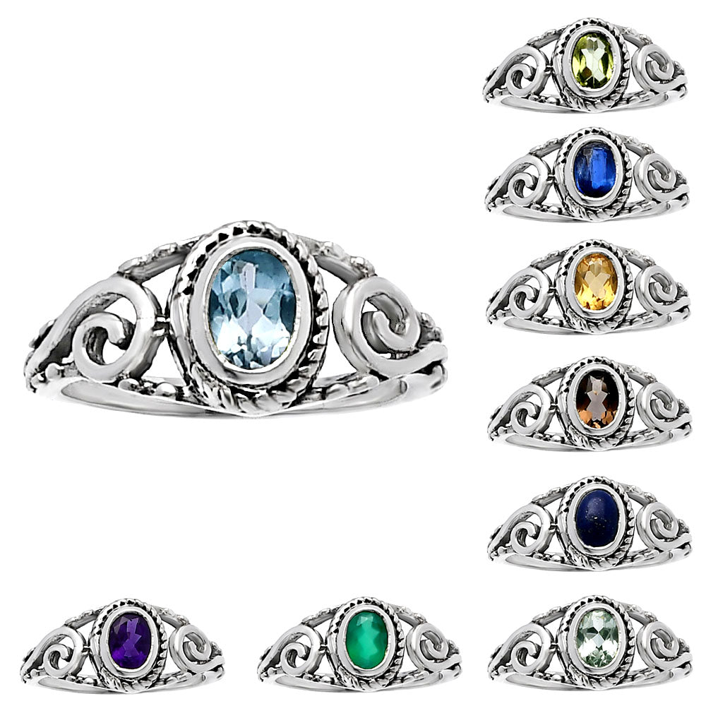 Natural Gemstones 925 Silver Ring Size 5-8 Jewelry DGR1132 R-1043