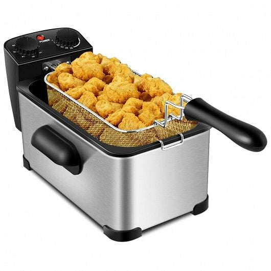 3.2 Quart Electric Stainless Steel Deep Fryer w/ Timer