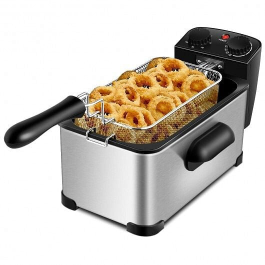 3.2 Quart Electric Stainless Steel Deep Fryer w/ Timer
