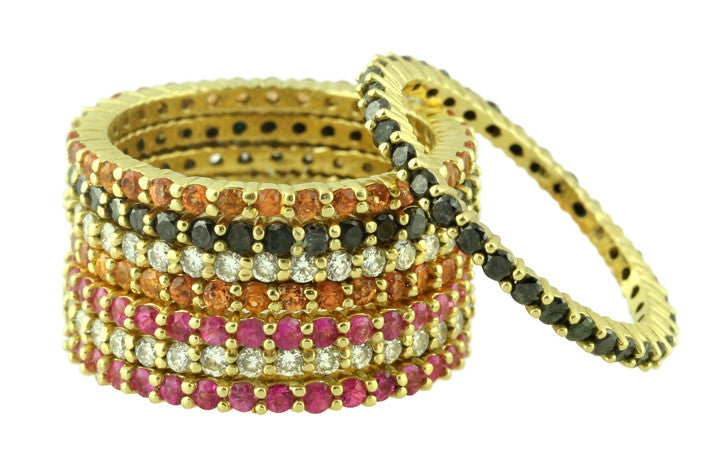 Stacking Rings-Eternity-White diamonds-18K-1