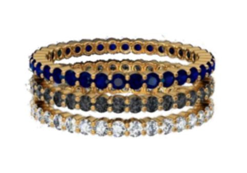 Stacking Rings-Eternity-White diamonds-18K-5