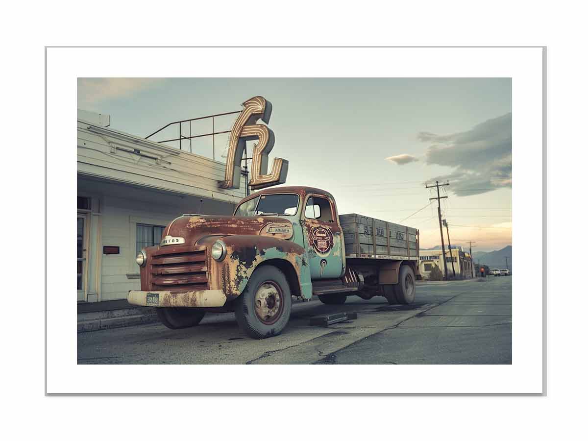Vinatge Truck Framed Print Art