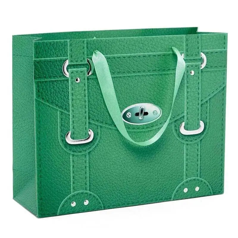 Forest Green Faux Leather Handbag (Large Giftbag)