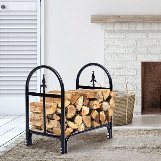 2 Feet Outdoor Heavy Duty Steel Firewood Storage Holder-2