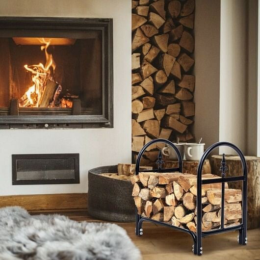 2 Feet Outdoor Heavy Duty Steel Firewood Storage Holder-4
