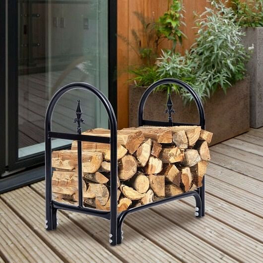 2 Feet Outdoor Heavy Duty Steel Firewood Storage Holder-5