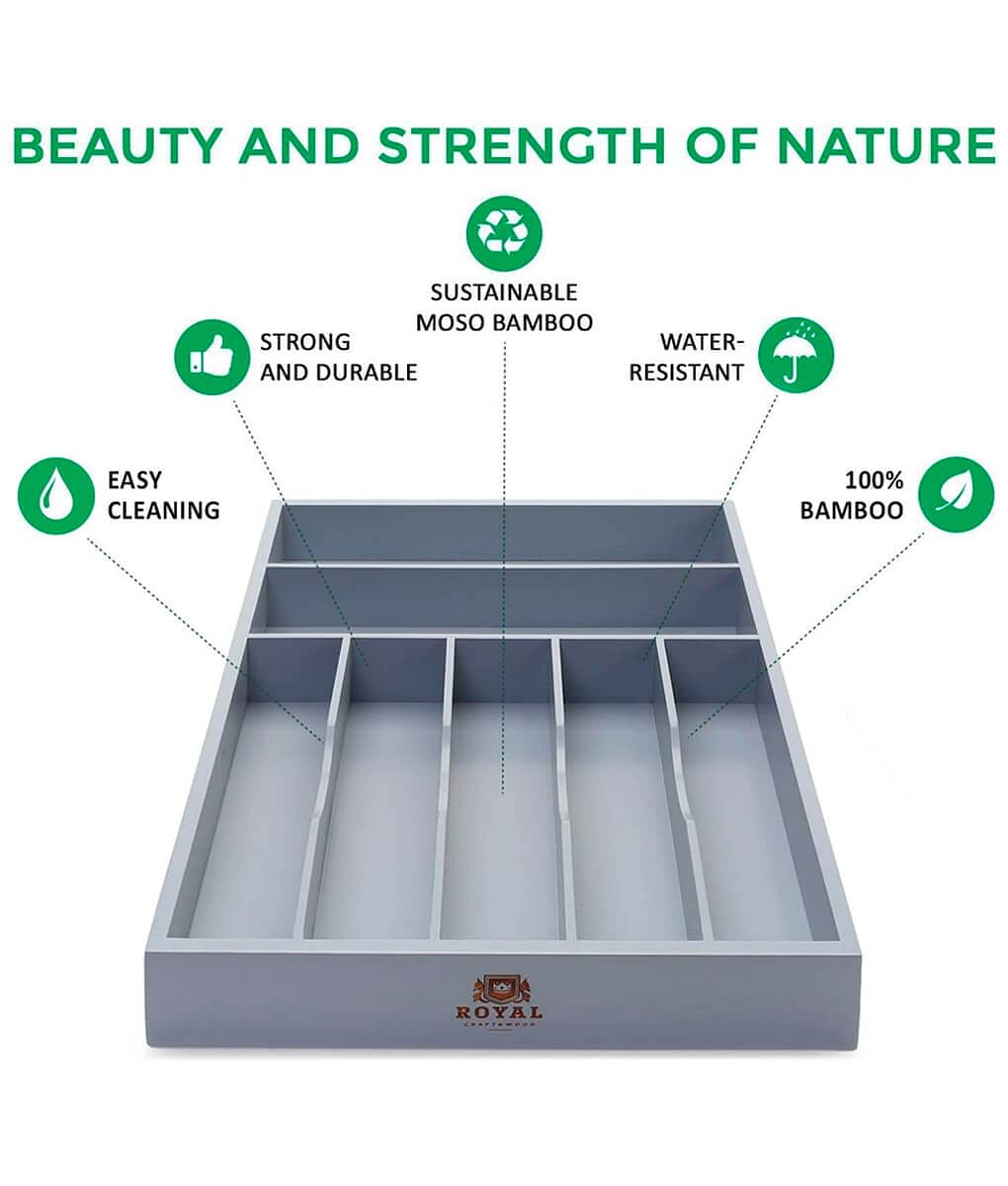 Gray Silverware Tray