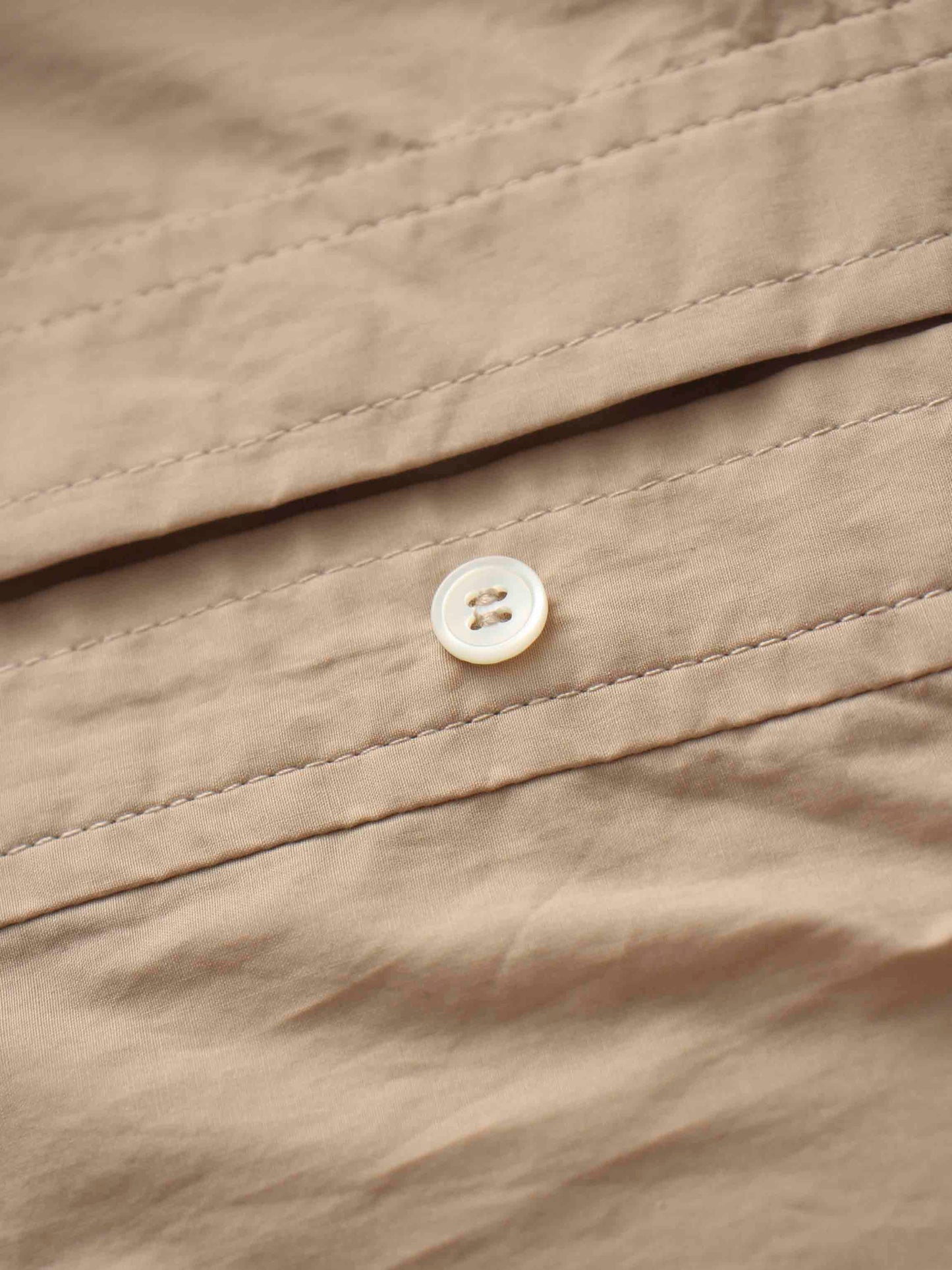 Button Overlay Shirtdress-Tan