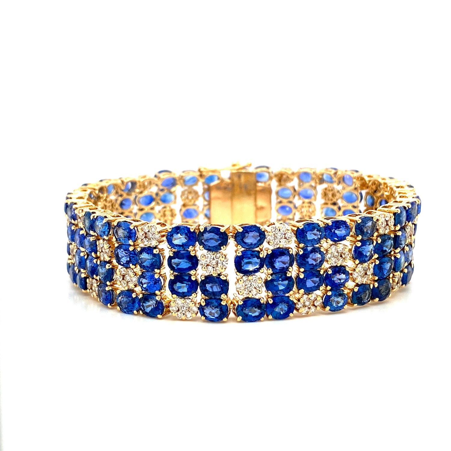 Sapphire and Diamond Bracelet in 14K Yellow Gold - KGD 41294-0