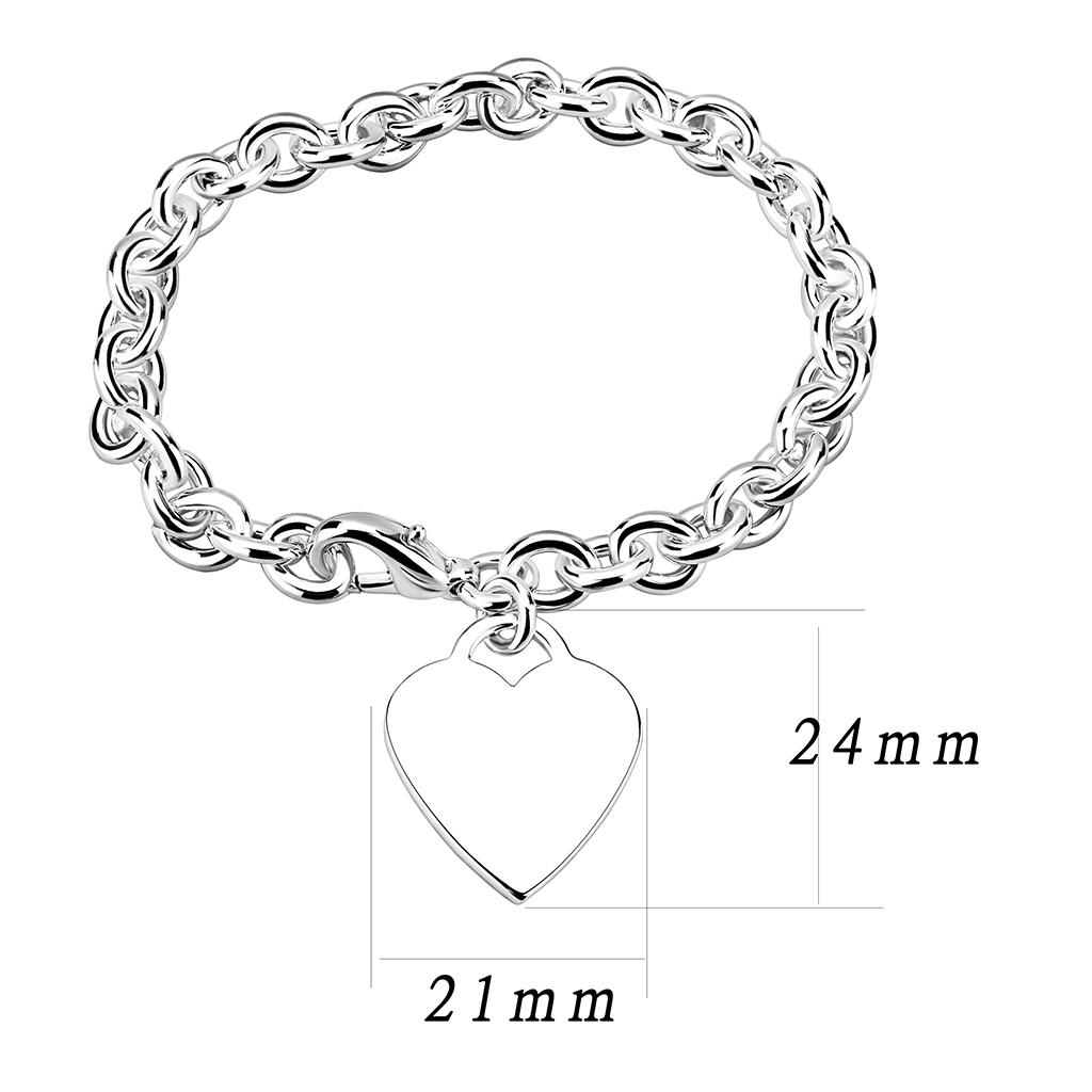 LO2549 - Silver Brass Bracelet with No Stone-1