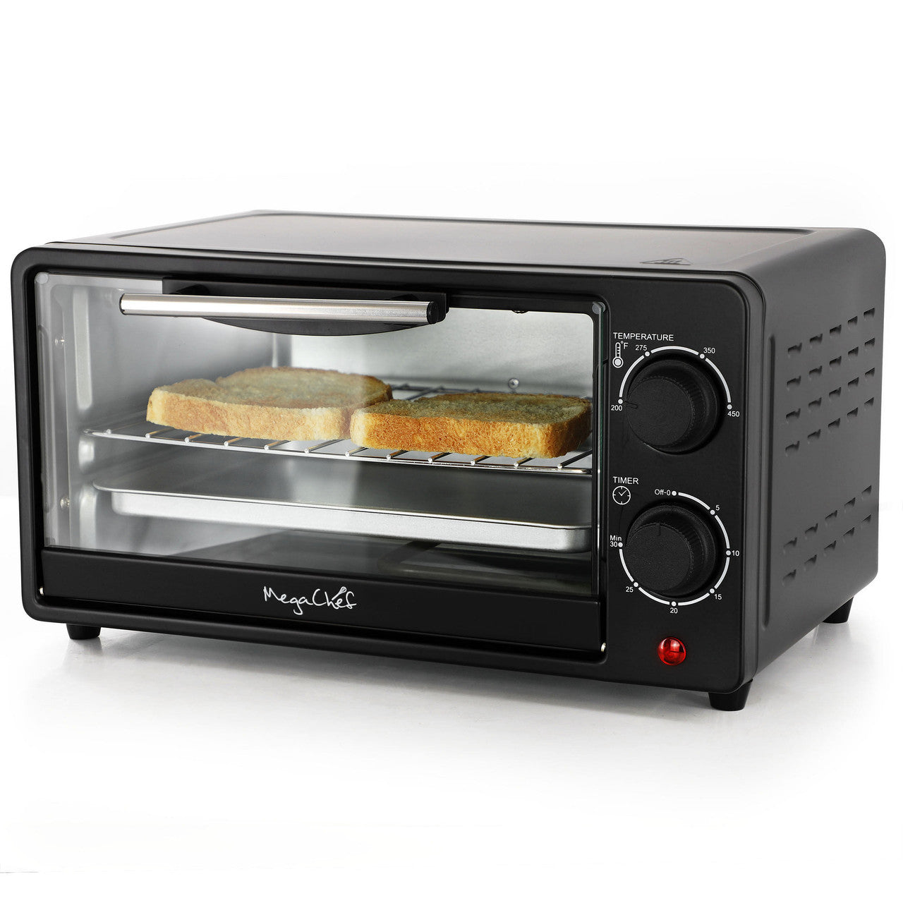 MegaChef 9.5 Quart Electric Counter Top Toaster Oven in Matte Black