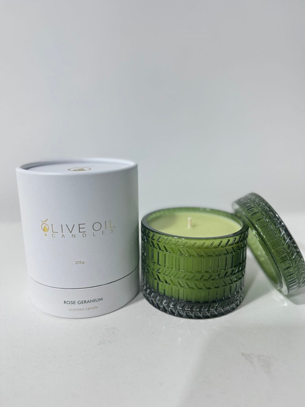 Premium Olive Oil Candle, Rose Geranium 215g-2