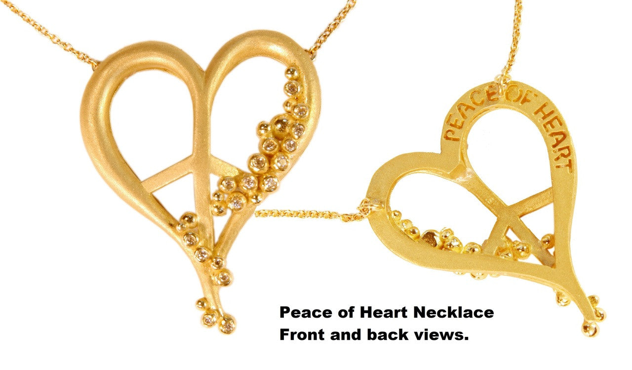 Peace of Heart Necklace-large-14K Gold with Abundance Overflowing Diamonds-1