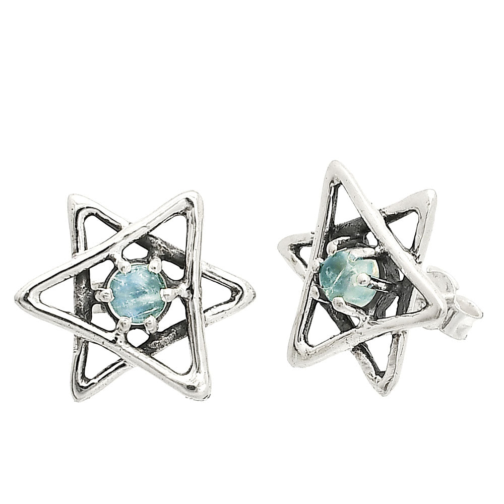 Star of David - Rainbow Moonstone Stud Earrings E-1024 SDE84439