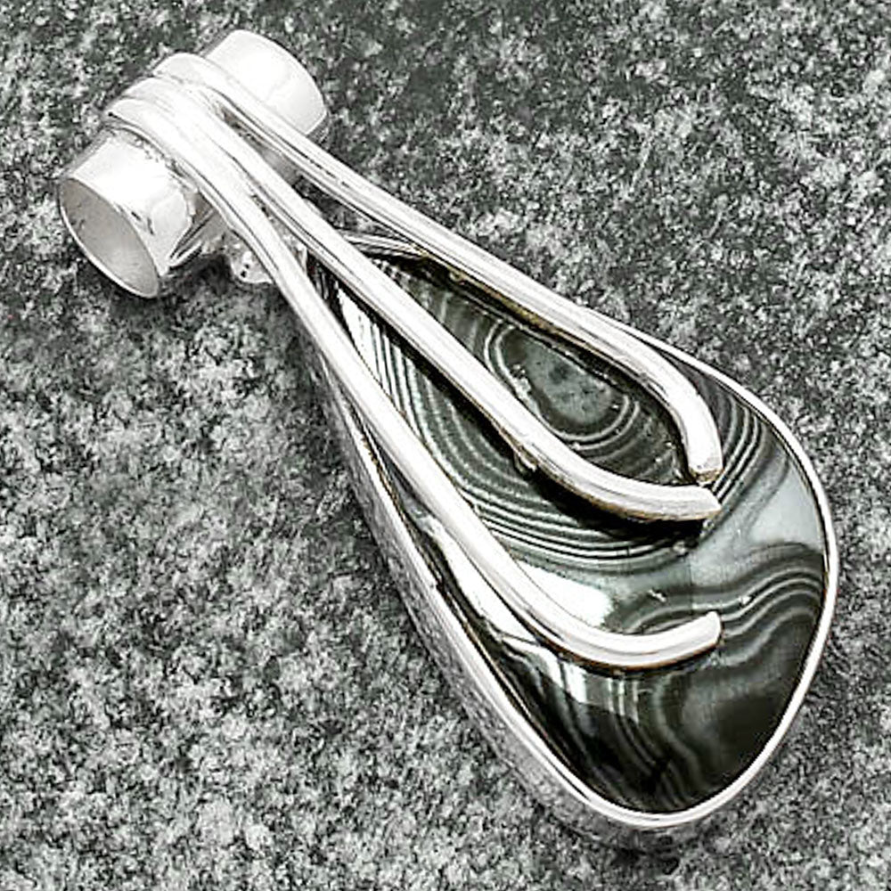 Crown Of Silver Psilomelane - Black Malachite Pendant P-1675 SDP109596