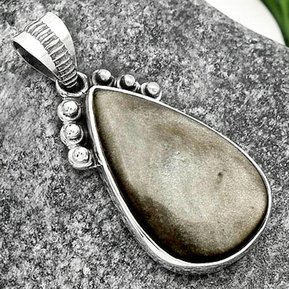 Natural Silver Obsidian Pendant P-1087 SDP112082