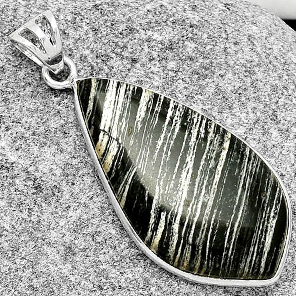 Natural Silver Leaf Obsidian Pendant P-1001 SDP125002-2