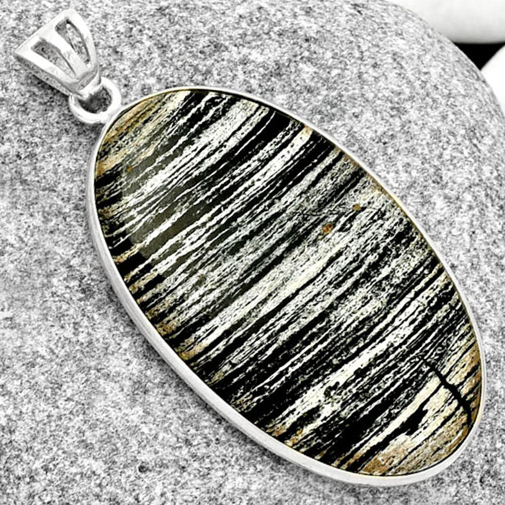 Natural Silver Leaf Obsidian Pendant P-1001 SDP125026-2