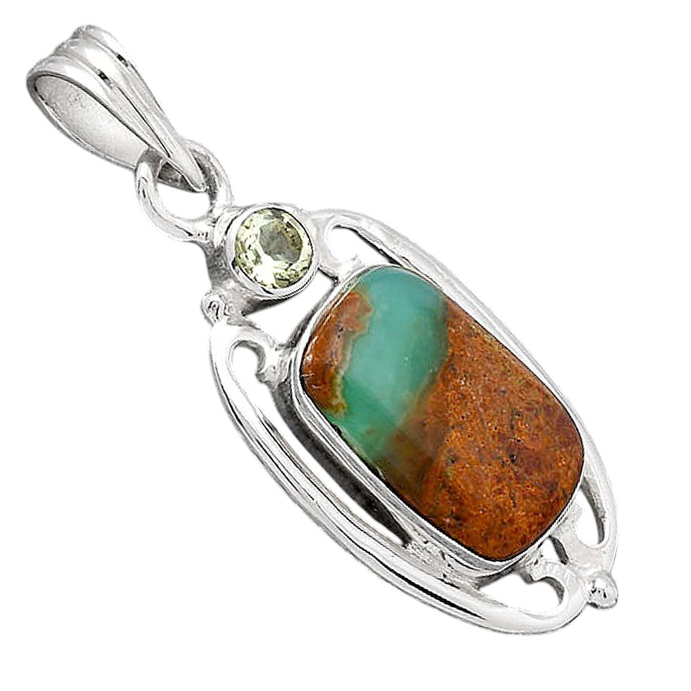 Boulder Chrysoprase and Prasiolite Pendant P-1623 SDP154363