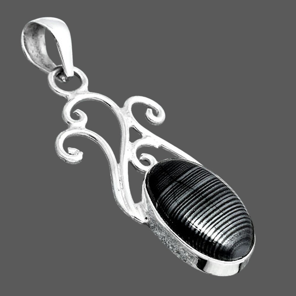 Crown Of Silver Psilomelane - Black Malachite Pendant P-1358 SDP155859