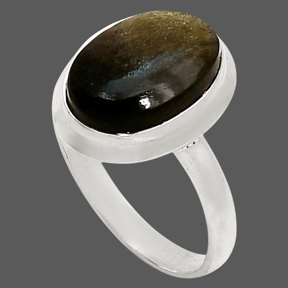 Silver Obsidian Ring size-7 R-1007 SDR250262