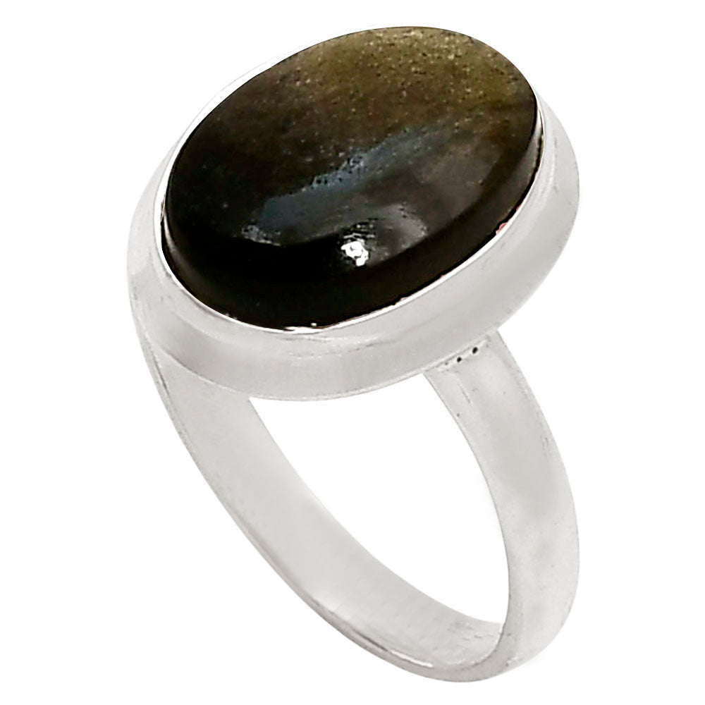 Silver Obsidian Ring size-7 R-1007 SDR250262
