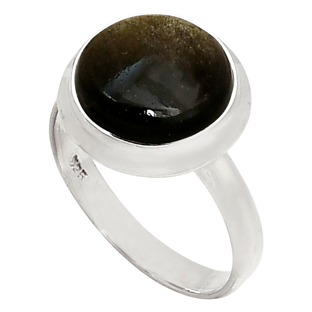 Silver Obsidian Ring size-8 R-1007 SDR250268-2