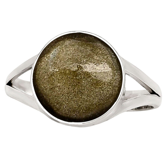 Silver Obsidian Ring size-9 R-1002 SDR250648-0