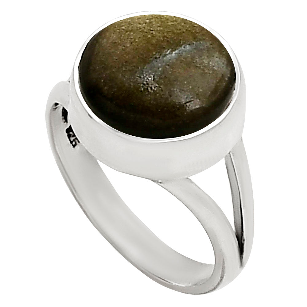 Silver Obsidian Ring size-9 R-1002 SDR250648-2
