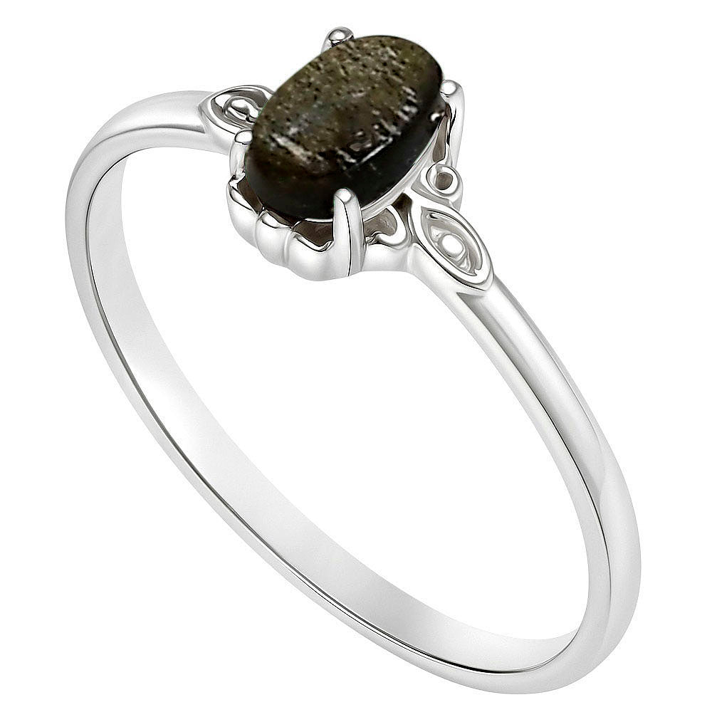 Silver Obsidian Ring size-6 R-1721 SDR253208-2