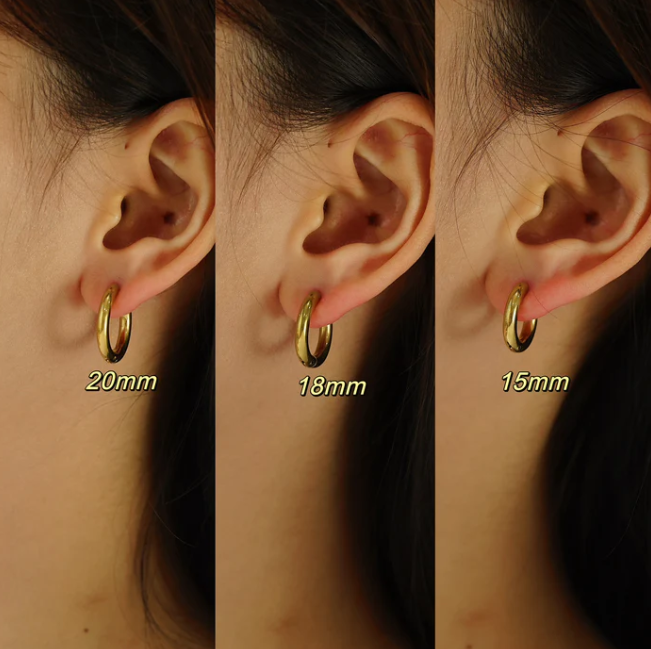 18K Gold Plated Huggie Hoop Earrings