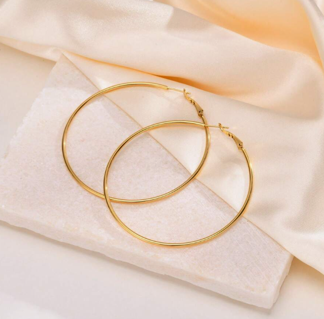 18K Gold Plated Classic Hoop Earrings