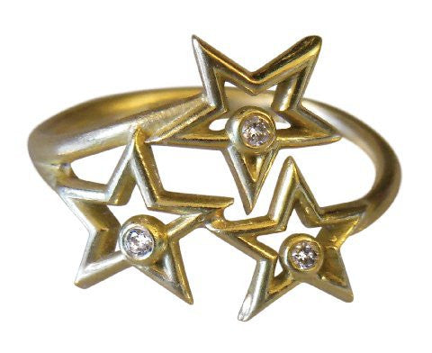 Stars Ring-18K gold with diamonds